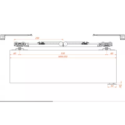 Комплект для дверного полотна Morelli ECO SLIDING SET 3 80kg NEW (профиль в комплект не входит)